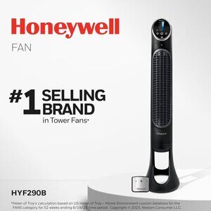 Honeywell QuietSet Whole Room Tower Fan – Black, HYF290B (SR)
